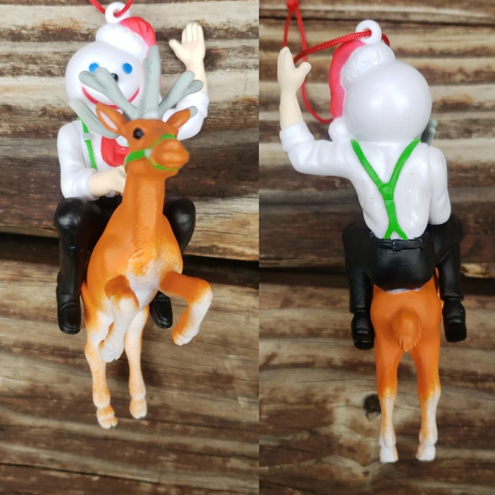 (3) Jack In The Box Ornaments- Jack In The Box Riding A Reindeer